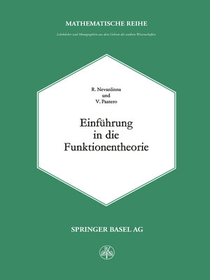 cover image of Einführung in die Funktionentheorie